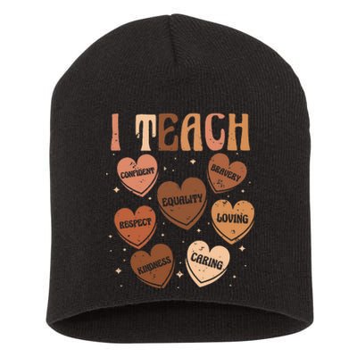 Black History Month I Teach Black History Teacher Retro Short Acrylic Beanie