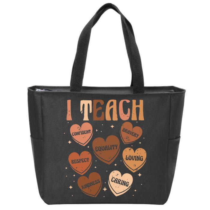 Black History Month I Teach Black History Teacher Retro Zip Tote Bag