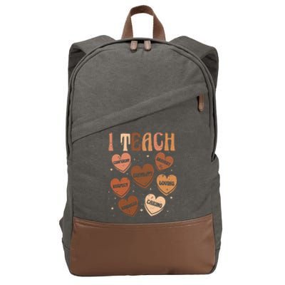 Black History Month I Teach Black History Teacher Retro Cotton Canvas Backpack