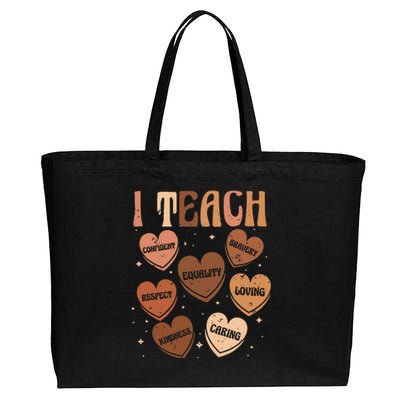 Black History Month I Teach Black History Teacher Retro Cotton Canvas Jumbo Tote