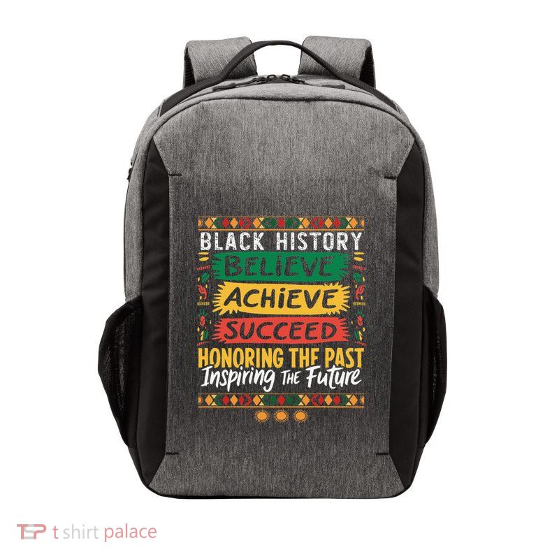 Black History Month Melanin Pride Believe Achieve Succeed Vector Backpack