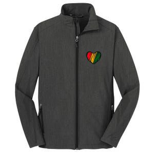 Black History Month Red Gold & Green Heart Core Soft Shell Jacket