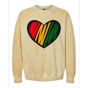 Black History Month Red Gold & Green Heart Colorblast Crewneck Sweatshirt