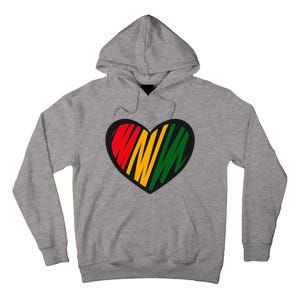 Black History Month Red Gold & Green Heart Tall Hoodie