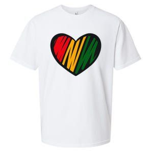 Black History Month Red Gold & Green Heart Sueded Cloud Jersey T-Shirt