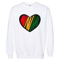 Black History Month Red Gold & Green Heart Garment-Dyed Sweatshirt