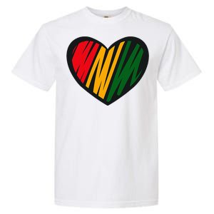 Black History Month Red Gold & Green Heart Garment-Dyed Heavyweight T-Shirt