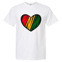 Black History Month Red Gold & Green Heart Garment-Dyed Heavyweight T-Shirt