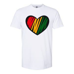 Black History Month Red Gold & Green Heart Softstyle CVC T-Shirt