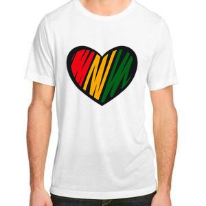 Black History Month Red Gold & Green Heart Adult ChromaSoft Performance T-Shirt