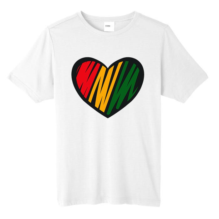 Black History Month Red Gold & Green Heart Tall Fusion ChromaSoft Performance T-Shirt