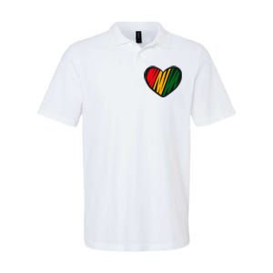 Black History Month Red Gold & Green Heart Softstyle Adult Sport Polo