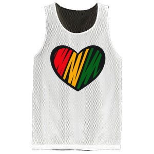 Black History Month Red Gold & Green Heart Mesh Reversible Basketball Jersey Tank