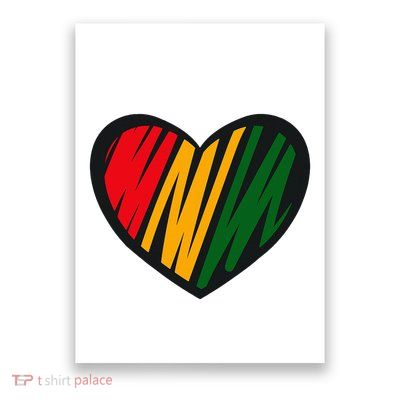 Black History Month Red Gold & Green Heart Poster