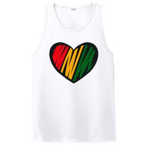 Black History Month Red Gold & Green Heart PosiCharge Competitor Tank