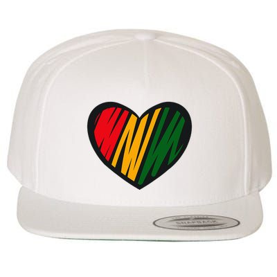 Black History Month Red Gold & Green Heart Wool Snapback Cap
