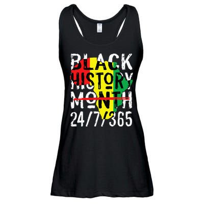 Black History Month 24/7/365 African Melanin Black Pride Ladies Essential Flowy Tank