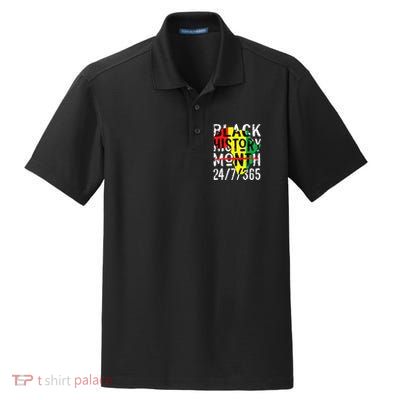 Black History Month 24/7/365 African Melanin Black Pride Dry Zone Grid Polo