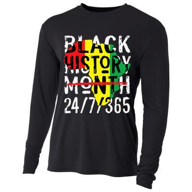 Black History Month 24/7/365 African Melanin Black Pride Cooling Performance Long Sleeve Crew