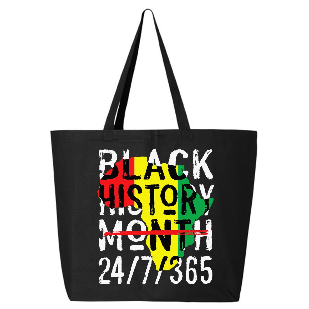 Black History Month 24/7/365 African Melanin Black Pride 25L Jumbo Tote