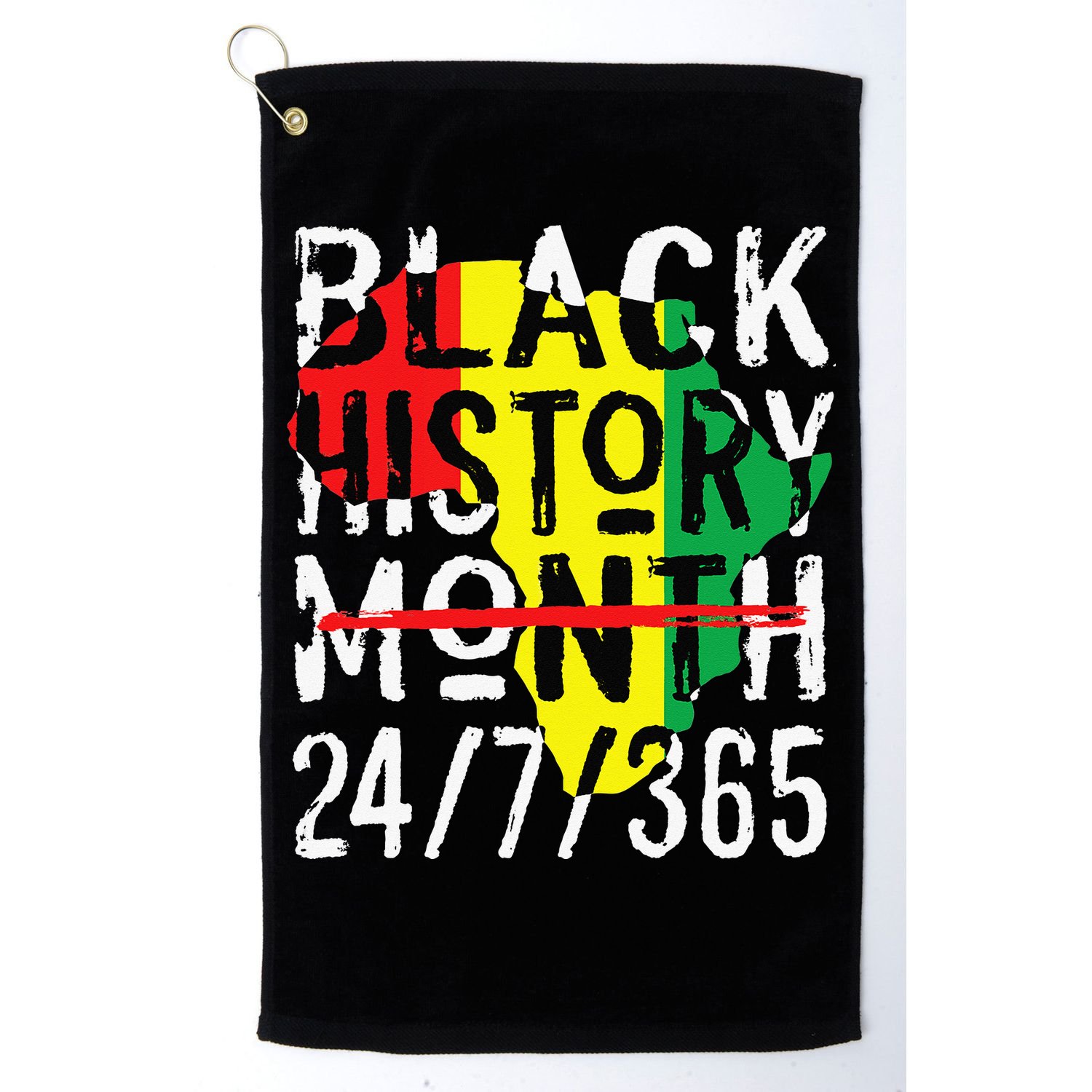 Black History Month 24/7/365 African Melanin Black Pride Golf Towel