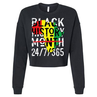 Black History Month 24/7/365 African Melanin Black Pride Cropped Pullover Crew