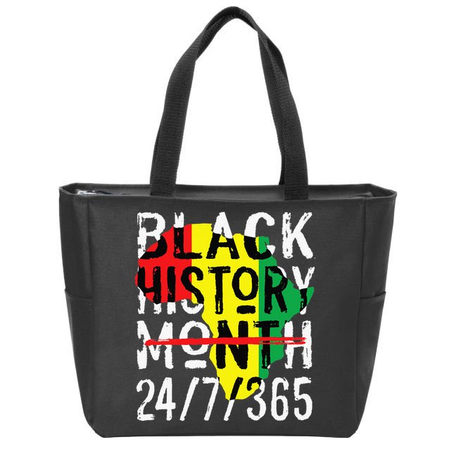 Black History Month 24/7/365 African Melanin Black Pride Zip Tote Bag