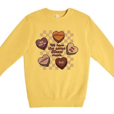 Black History Month The Same Heart Inside Melanin Afro Premium Crewneck Sweatshirt