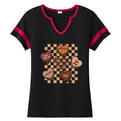 Black History Month The Same Heart Inside Melanin Afro Ladies Halftime Notch Neck Tee