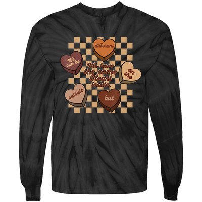 Black History Month The Same Heart Inside Melanin Afro Tie-Dye Long Sleeve Shirt