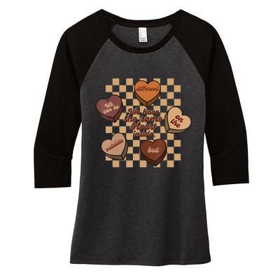 Black History Month The Same Heart Inside Melanin Afro Women's Tri-Blend 3/4-Sleeve Raglan Shirt