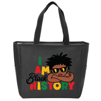 Black History Month Boy I Am African American Zip Tote Bag