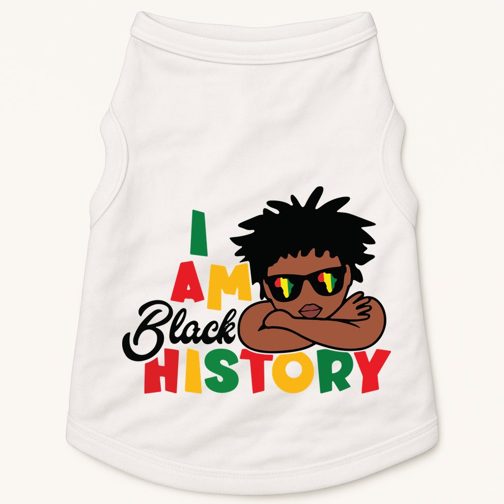 Black History Month Boy I Am African American Doggie Tank