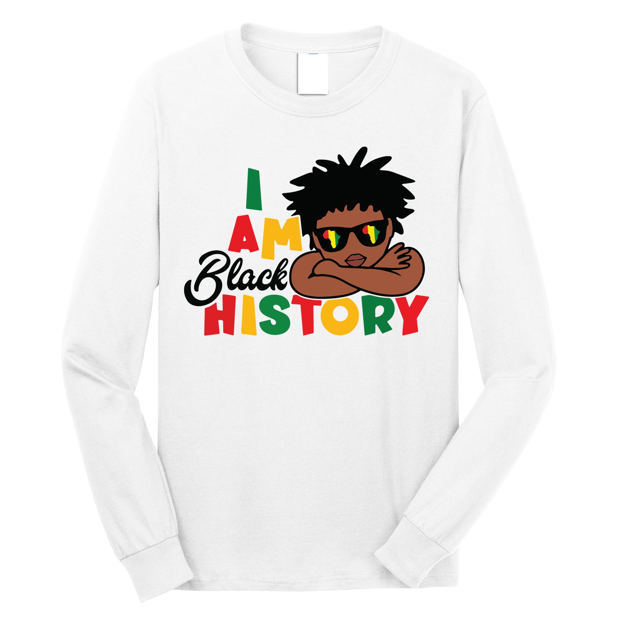 Black History Month Boy I Am African American Long Sleeve Shirt