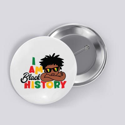 Black History Month Boy I Am African American Button