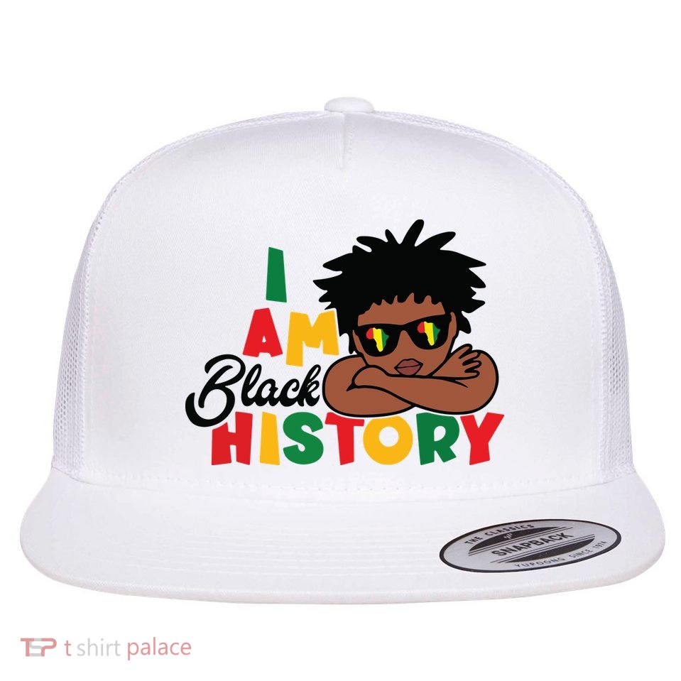 Black History Month Boy I Am African American Flatbill Hat