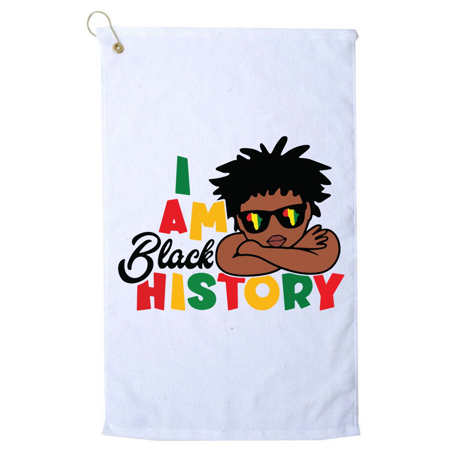Black History Month Boy I Am African American Golf Towel