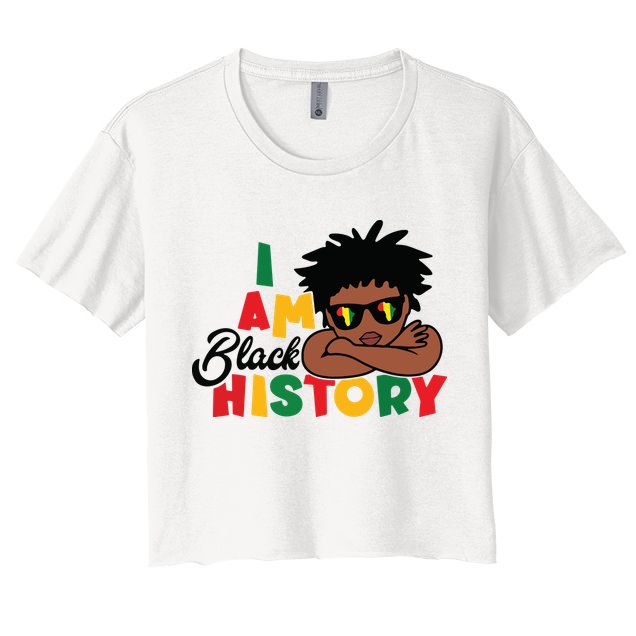 Black History Month Boy I Am African American Crop Top