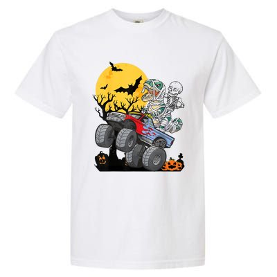 Boy Halloween Monster Truck Pumpkin Mummy Dinosaur T Rex Garment-Dyed Heavyweight T-Shirt