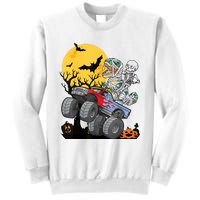 Boy Halloween Monster Truck Pumpkin Mummy Dinosaur T Rex Sweatshirt