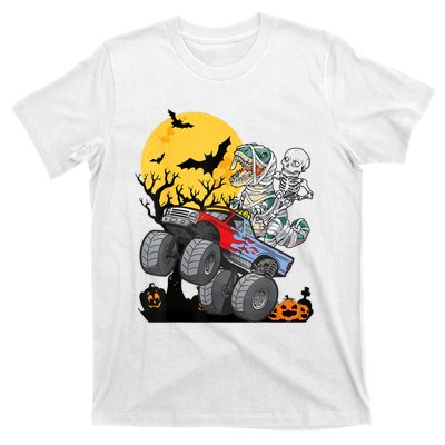 Boy Halloween Monster Truck Pumpkin Mummy Dinosaur T Rex T-Shirt