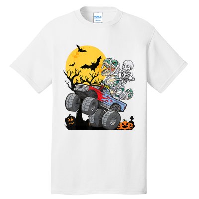 Boy Halloween Monster Truck Pumpkin Mummy Dinosaur T Rex Tall T-Shirt