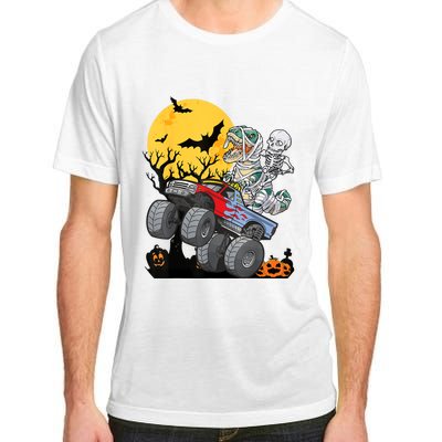 Boy Halloween Monster Truck Pumpkin Mummy Dinosaur T Rex Adult ChromaSoft Performance T-Shirt