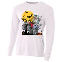 Boy Halloween Monster Truck Pumpkin Mummy Dinosaur T Rex Cooling Performance Long Sleeve Crew