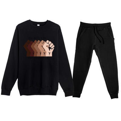 Black History Month Black Is Beautiful Premium Crewneck Sweatsuit Set