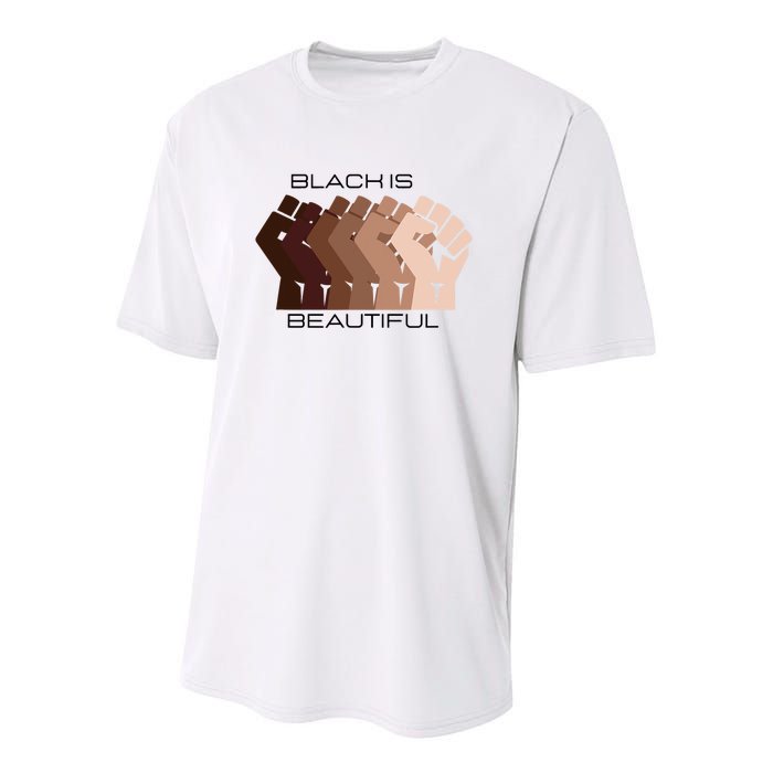 Black History Month Black Is Beautiful Youth Performance Sprint T-Shirt