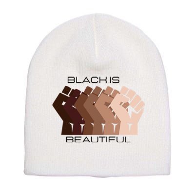 Black History Month Black Is Beautiful Short Acrylic Beanie