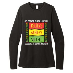 Black History Month Shirts Believe Achieve Succeed Gift Womens CVC Long Sleeve Shirt