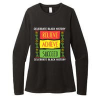 Black History Month Shirts Believe Achieve Succeed Gift Womens CVC Long Sleeve Shirt