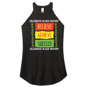 Black History Month Shirts Believe Achieve Succeed Gift Women's Perfect Tri Rocker Tank